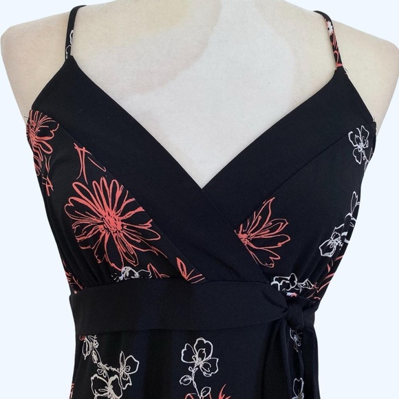 Floral Y2K Black and Pink Women's Summer Cami Babydoll Dress - Picture 3 of 4